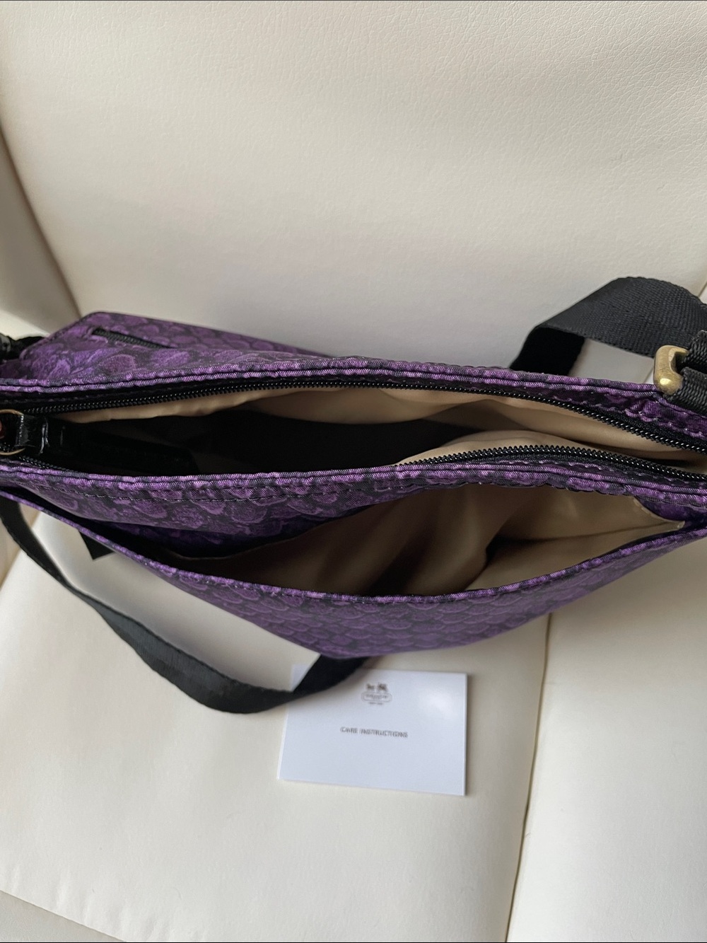 Coach Purple Snakeskin Print Crossbody Bag - Picture 5 of 7